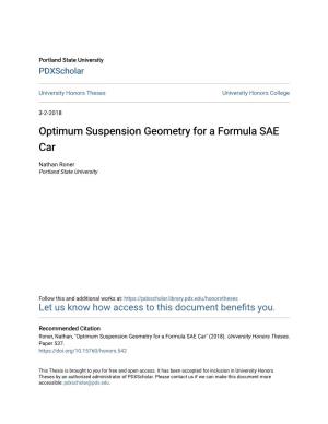 Optimum Suspension Geometry for a Formula SAE Car