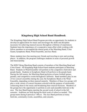 Kingsburg High School Band Handbook
