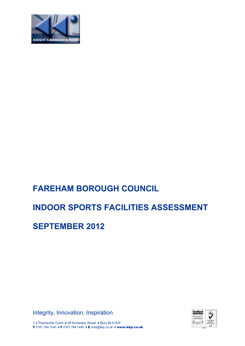 Fareham Indoor Sports Facilities Assessment