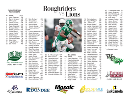 Roughriders Roster June 22.Indd
