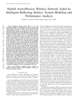 Hybrid Active/Passive Wireless Network Aided by Intelligent