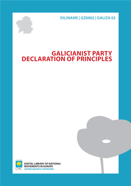 Galicianist Party Declaration of Principles