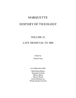 Marquette History of Theology