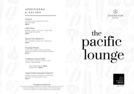 Pacific Lounge Menu