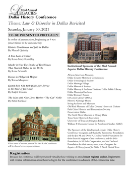 Law & Disorder in Dallas Revisited