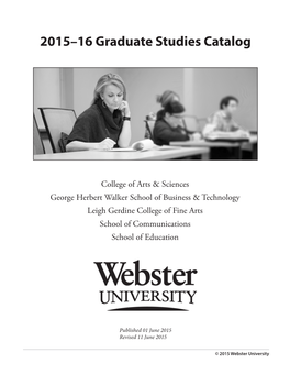 2015–16 Graduate Studies Catalog