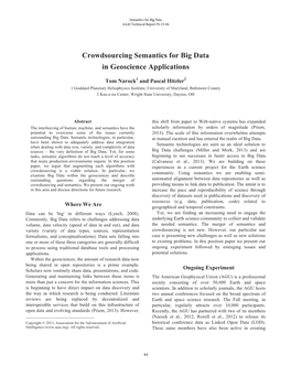 Crowdsourcing Semantics for Big Data in Geoscience Applications