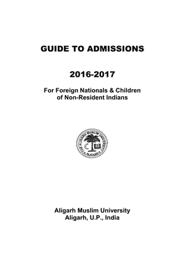 Guide to Admissions 2016-2017