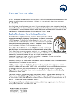 History of the Association