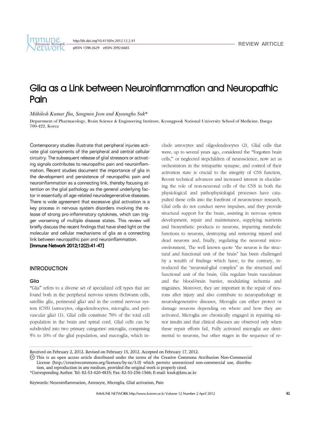 Glia As a Link Between Neuroinflammation and Neuropathic Pain