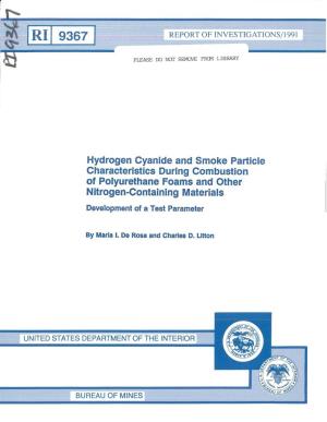 Hydrogen Cyanide and Smoke Particle Characteristics During Combustion of Polyurethane Foams and Other Nitrogen-Containing Materials Development of a Test Parameter