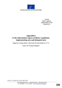 INT/656 Better Regulation: Implementing Acts and Delegated Acts
