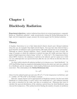 Chapter 1 Blackbody Radiation