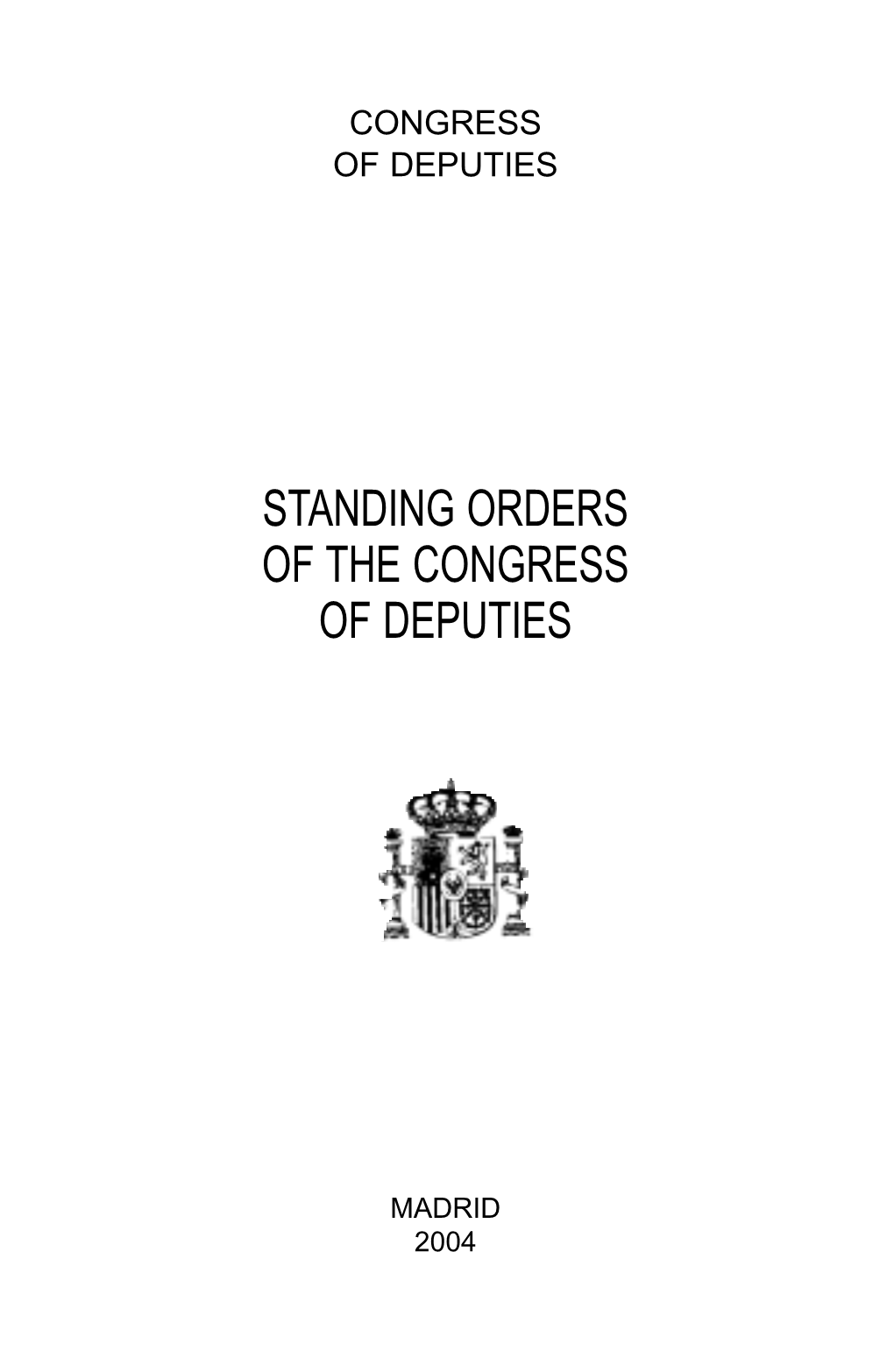 Standing Orders of the Congress of Deputies