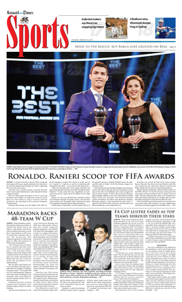 Ronaldo, Ranieri Scoop Top FIFA Awards