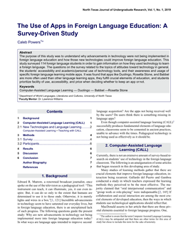 The Use of Apps in Foreign Language Education: a Survey-Driven Study