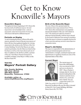 Get to Know Knoxville's Mayors