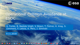 Operational Collision Avoidance at ESOC