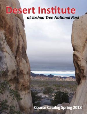 At Joshua Tree Nafional Park Course Catalog Spring 2018