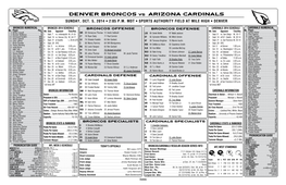 DENVER BRONCOS Vs. ARIZONA CARDINALS SUNDAY, OCT