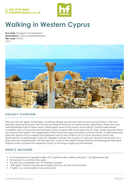 Cyprus Guided Walking Holiday