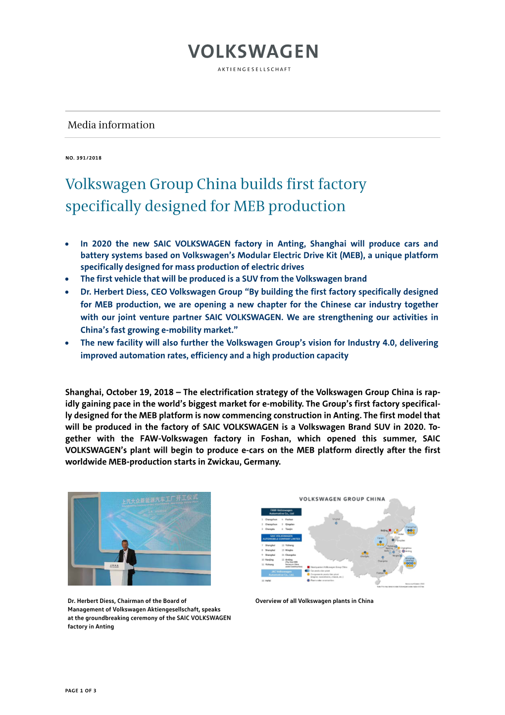 Volkswagen Group China Builds First Factory Specifically Designed for MEB Production