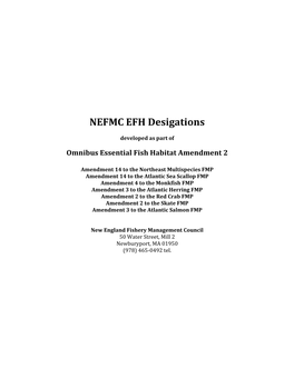 NEFMC EFH Desigations