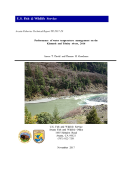 Performance of Water Temperature Management on the Klamath and Trinity Rivers, 2016