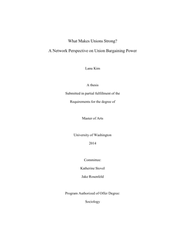 A Network Perspective on Union Bargaining Power