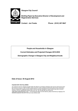 Demographic Change in Glasgow City and Neighbourhoods