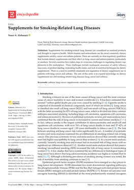 Supplements for Smoking-Related Lung Diseases