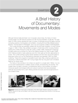 A Brief History of Documentary: Movements and Modes