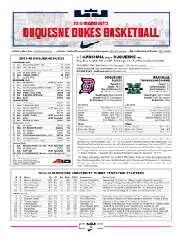 Duquesne Dukes Basketball