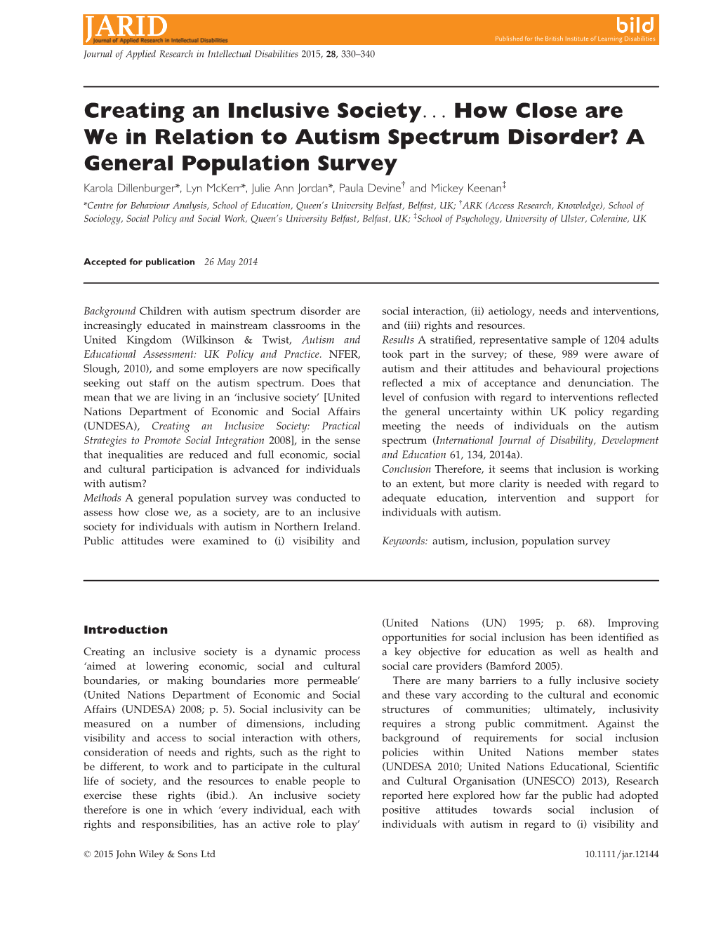 How Close Are We in Relation to Autism Spectrum