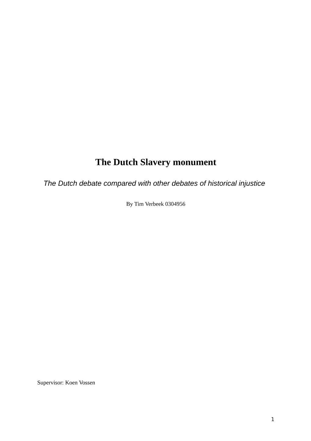 The Dutch Slavery Monument