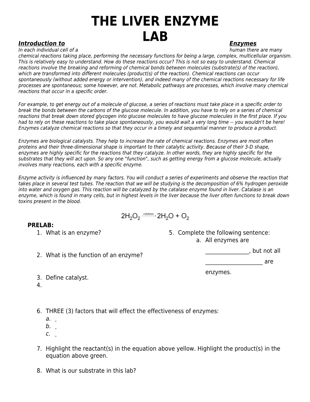 The Liver Enzyme Lab