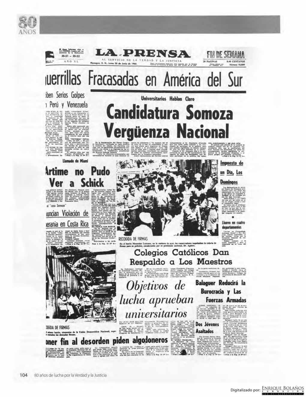 80 Años De Lucha Por La Verdad Y La Justicia 1966 AÑOS MUERE RENÉ SCHICK SUCESOR LORENZO GUERRERO