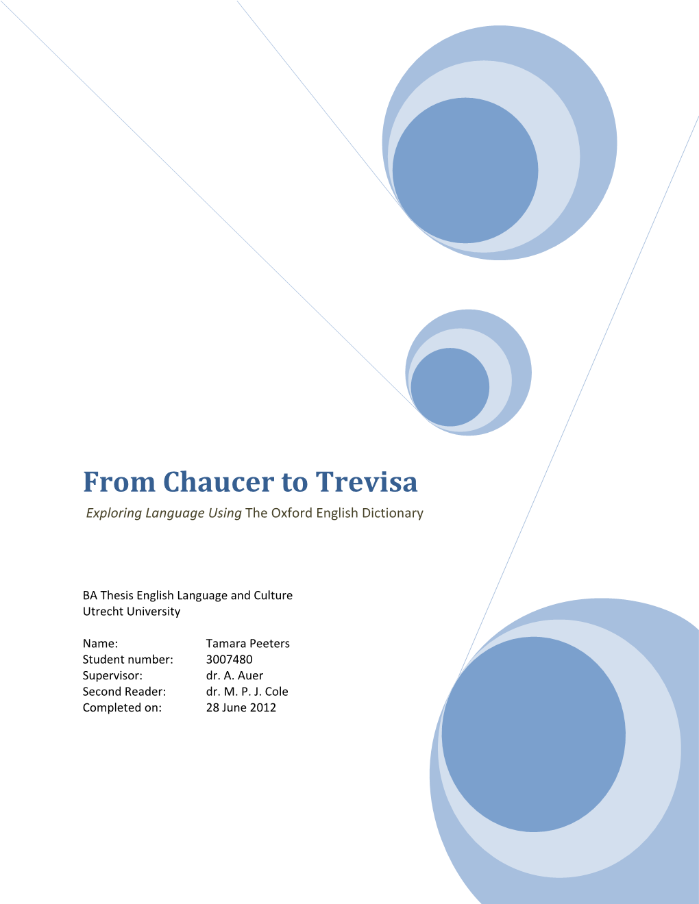 From Chaucer to Trevisa Exploring Language Using the Oxford English Dictionary