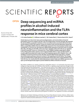 Deep Sequencing and Mirna Profiles in Alcohol-Induced