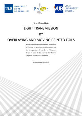 Light Transmission by Overlaying and Moving Printed Foils