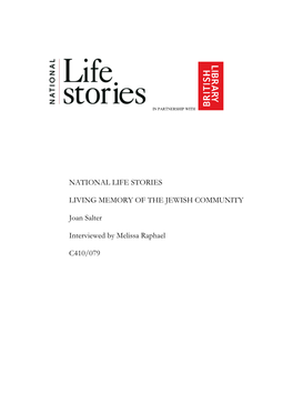 National Life Stories Living Memory of the Jewish