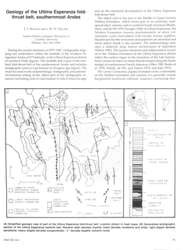 Geology of the Ultima Esperanza Fold- Thrust Belt, Southernmost Andes