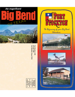 Fort Stockton Texas Visitor Brochure, Courtesy of Tourtexas.Com