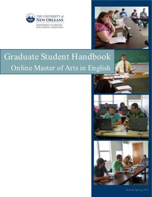Graduate Student Handbook Online Master of Arts in English