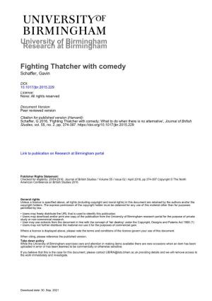 University of Birmingham Fighting Thatcher with Comedy