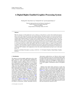 A Digital Rights Enabled Graphics Processing System