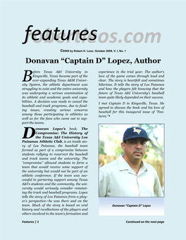 Donavan “Captain D” Lopez, Author Efore Texas A&I University in Experience in the Trial Year