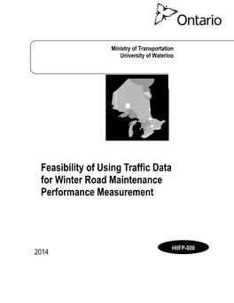 Feasibility of Using Traffic Data for Winter Road Maintenance Performance Measurement