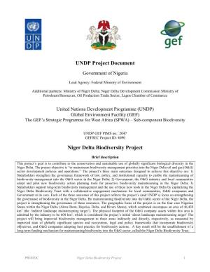 UNDP Project Document Niger Delta Biodiversity Project