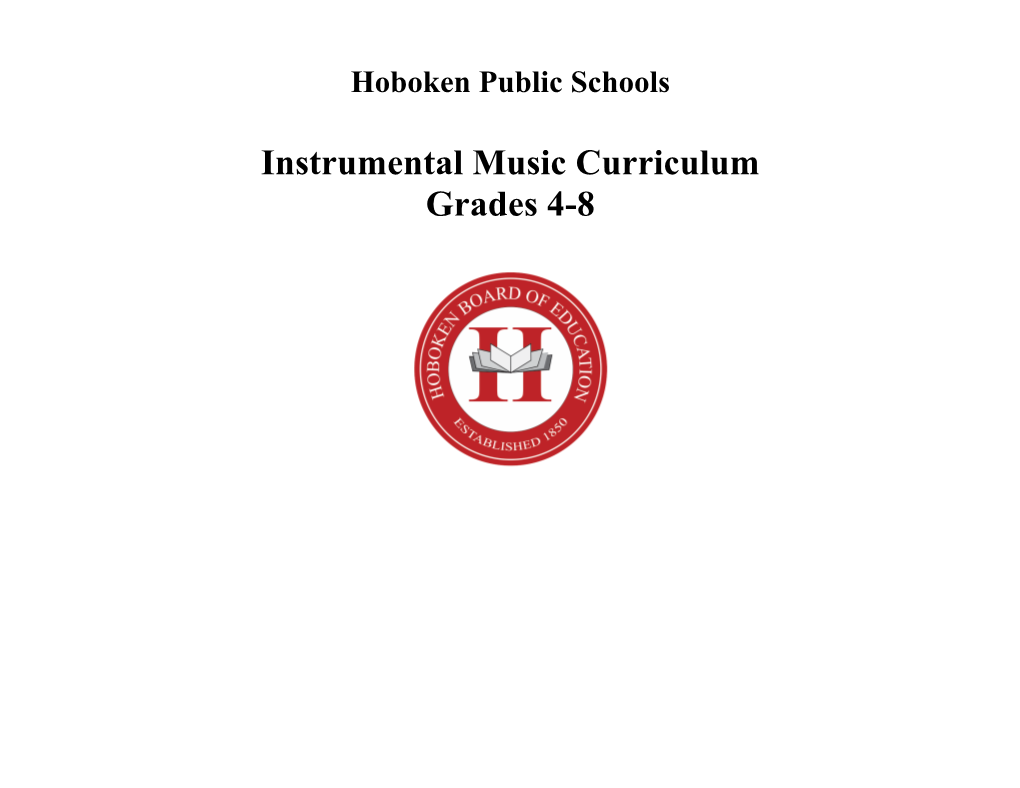 Instrumental Music Curriculum Grades 4-8